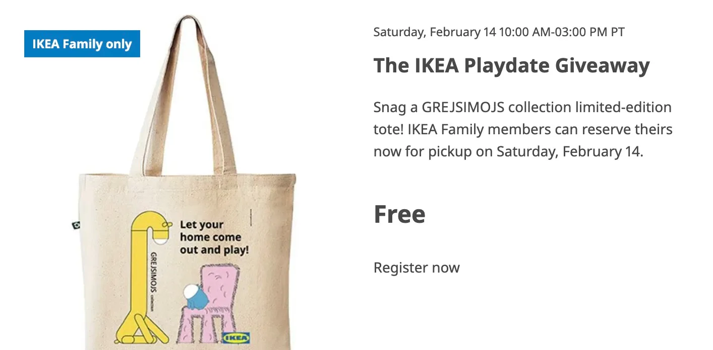 Free Limited-Edition Tote Bag at IKEA for the IKEA Playdate Giveaway