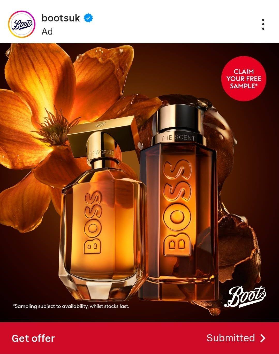 Possible Free Sample of BOSS Boots Fragrance
