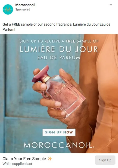 Possible FREE MOROCCANOIL LUMIÈRE DU JOUR EAU DE PARFUM SAMPLE