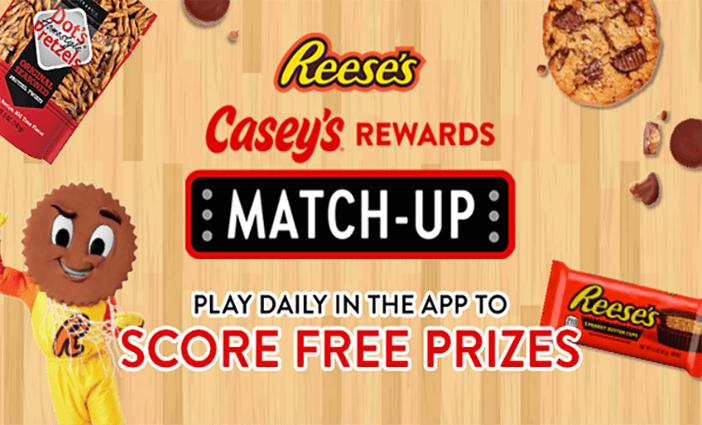 Win $500 or Instant Prizes in the Casey’s Rewards Match-Up Game (Score big with daily plays)