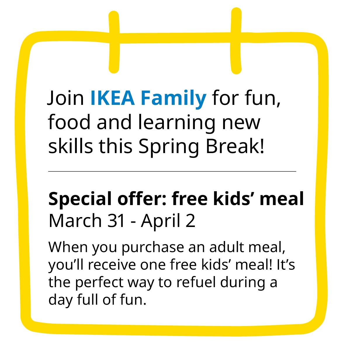 Free Kids Activities at IKEA this Spring (March-April 2026)